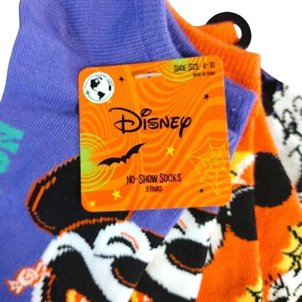 Disney‎ Mickey Minnie Mouse Halloween Themed No Show Socks NWT
